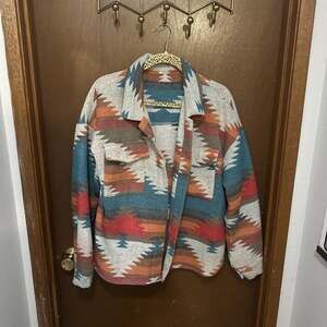 Aztec Print Shacket Jacket